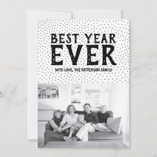 Starred Best Year Ever New Year Photo Card Black