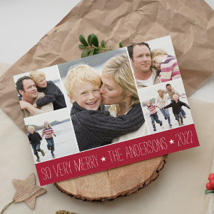 Starred Holiday Photo Collage Card
