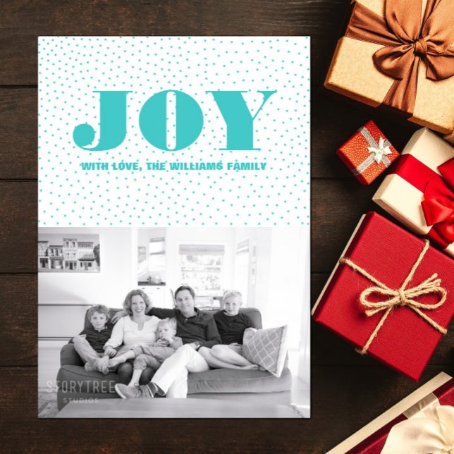 Starred Joy Holiday Photo Card | Turquoise (Starred Joy Holiday Photo Card - Turquoise)