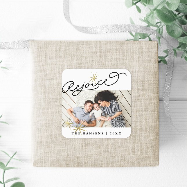 Starred Rejoice | Holiday Photo Square Sticker (Creator Uploaded)