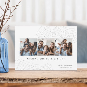Starred Tidings   3 Photo Collage Hanukkah Card