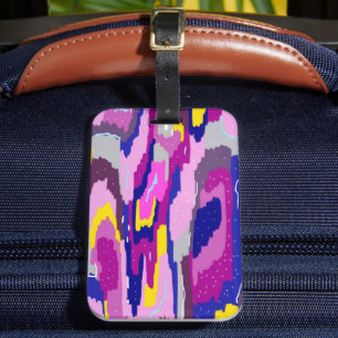 Starry Abstract in Purples and Blues Luggage Tag