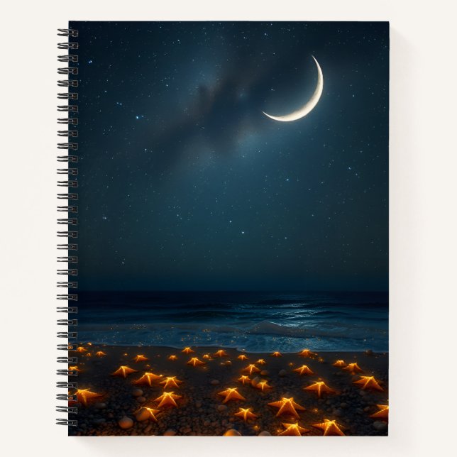 Starry Beach Night  Notebook (Front)