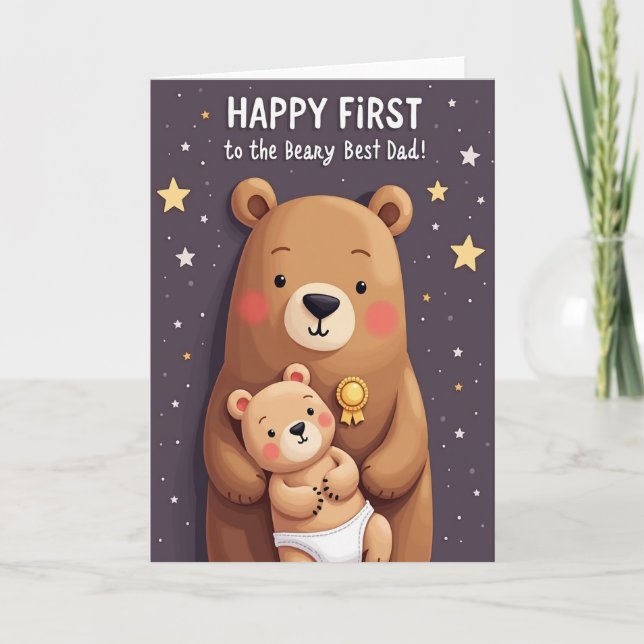 Starry Beary Best Dad Card (Front)