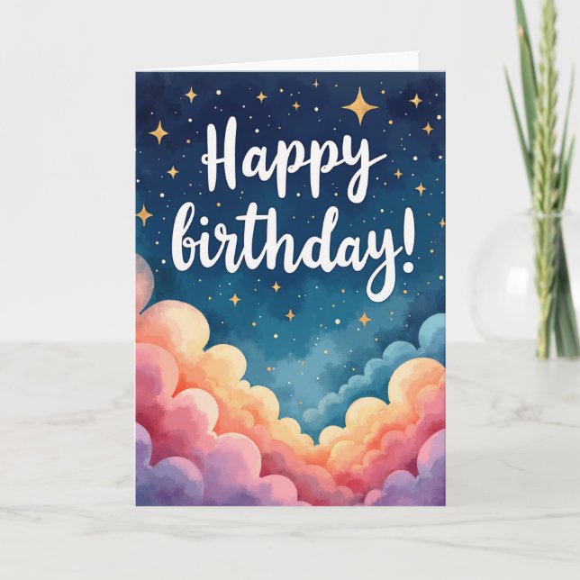 Starry Birthday Night Card (Front)