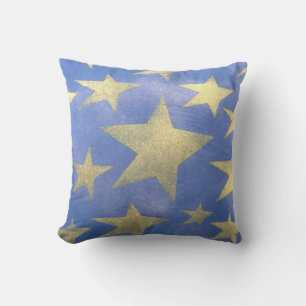 Starry Blue and Gold Cushion