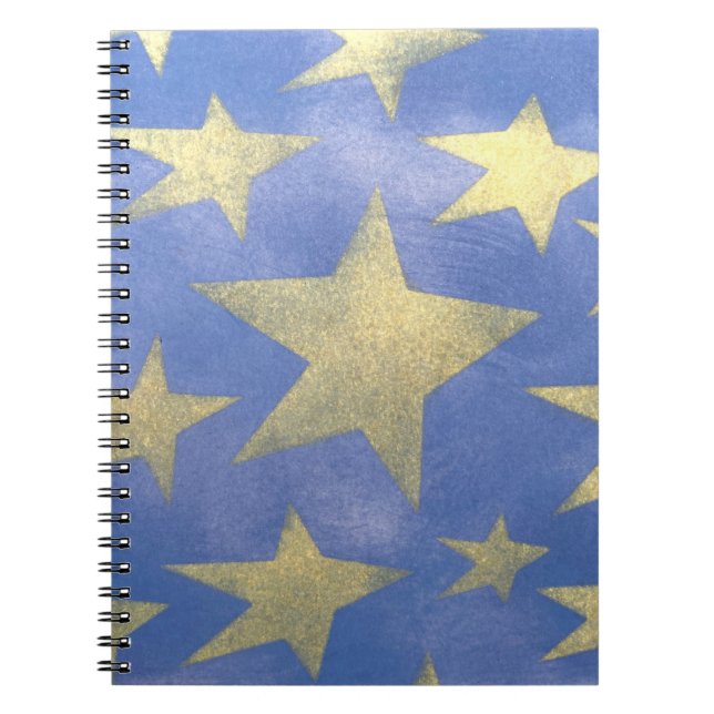 Starry Blue and Gold Notebook (Front)