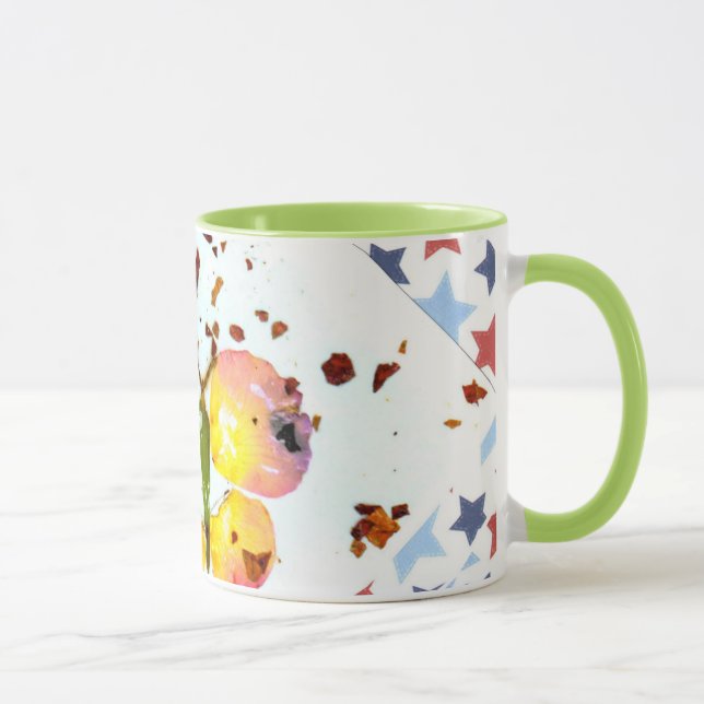 Starry Butterfly, green ringer 11oz coffee/tea mug (Right)