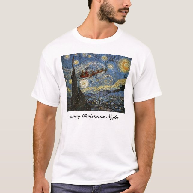 Starry Christmas Night Art T-Shirt (Front)