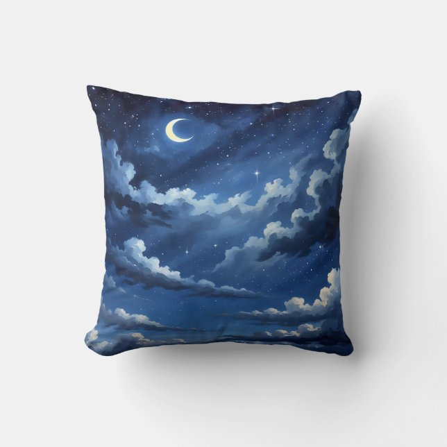 Starry Crescent Sky Cushion (Front)