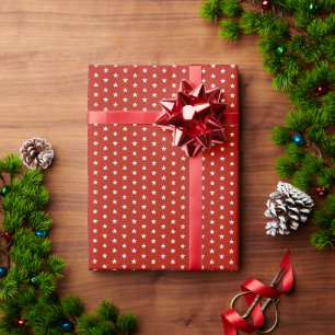 Starry Crimson Elegance Wrapping Paper