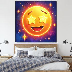 Starry-Eyed Emoji Joy Canvas Print