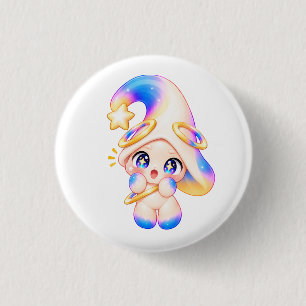 Starry-Eyed Wonder Pastel Button Cute Magic Pin
