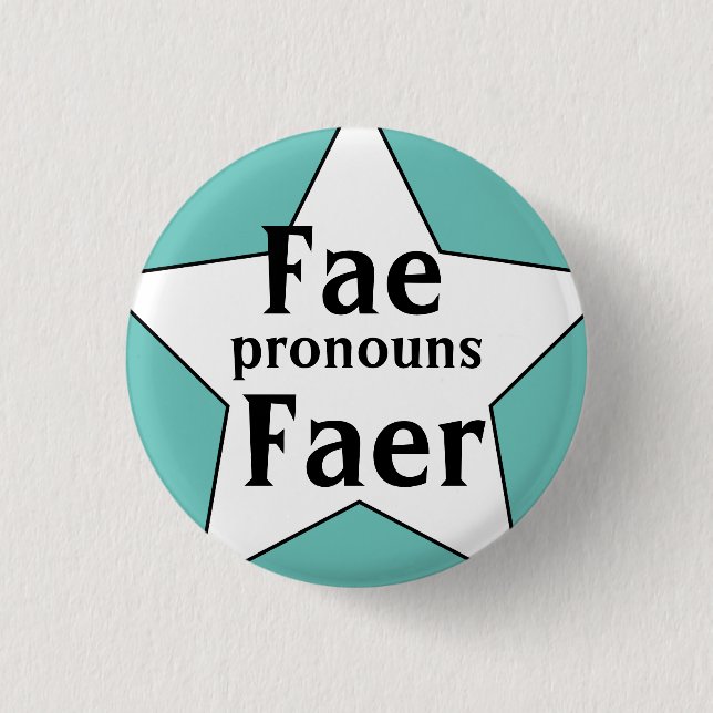 Starry Fae Faer Pronouns 3 Cm Round Badge (Front)