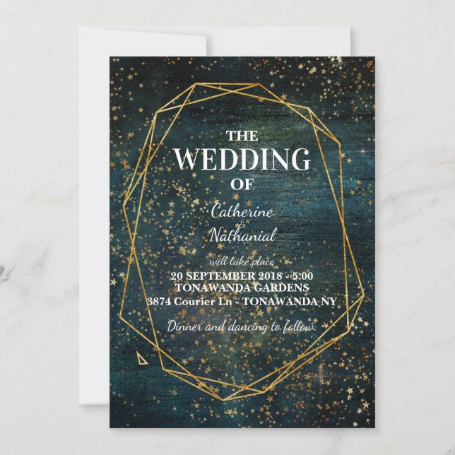 Starry Galaxy Space Stars Dream Wedding Invitation (Front)