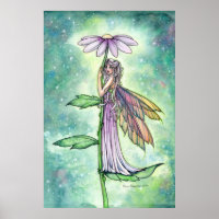 Starry Garden Spring Flower Fairy Watercolor Art