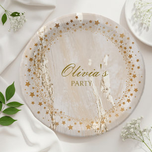 Starry Gold Disposable Plates