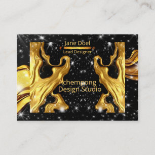 Starry Gold Swirl – Cosmic Luxury Design Opulent Business Card