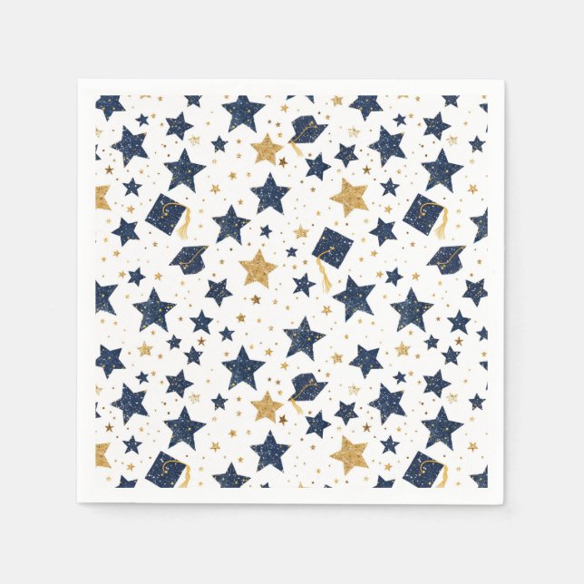 Starry Graduation Celebration Napkin (Front)