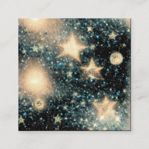 Starry Grunge Background Square Business Card