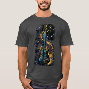Starry Guitar Gifts Guitarist Rock Concert Festiva T-Shirt