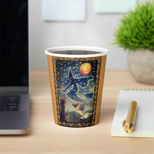 Starry Halloween Night Paper Cups