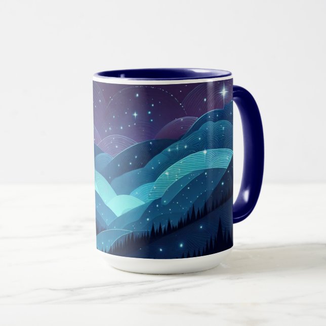 Starry Hills Night Mug (Front Right)
