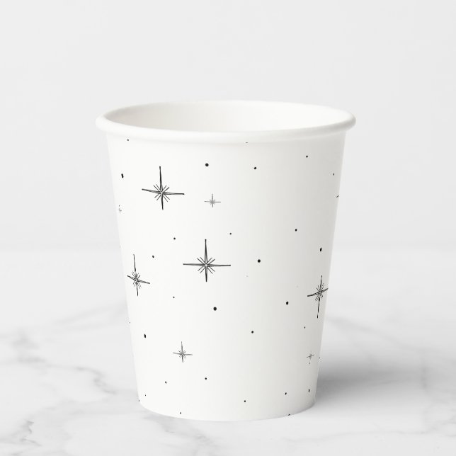 Starry Holiday 8oz Paper Cups – Festive Essentials (Front)