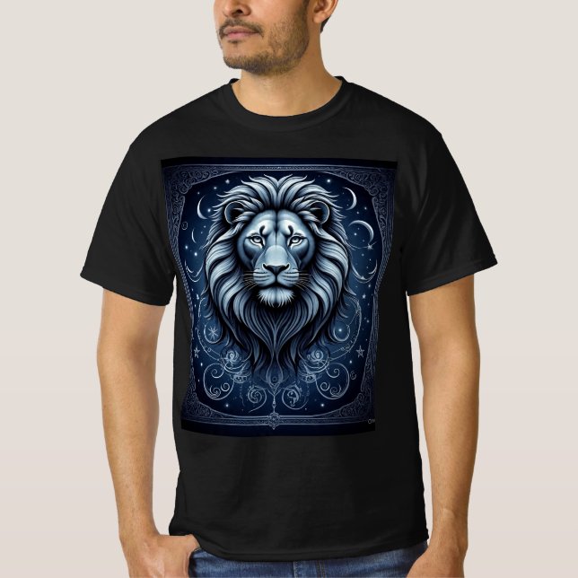Starry Leo: Celestial Lion T-Shirt (Front)