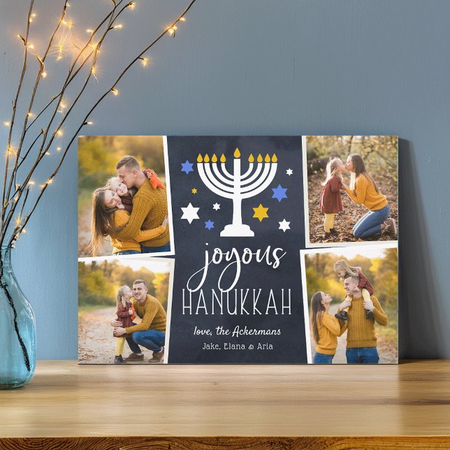 Starry Lights | Hanukkah Photo Collage Card (Creator Uploaded)