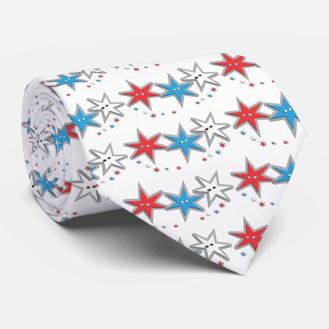 Starry Looks - A Patriotic Trio Tie (Rolled)