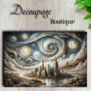 Starry Manhattan Decoupage Tissue Paper