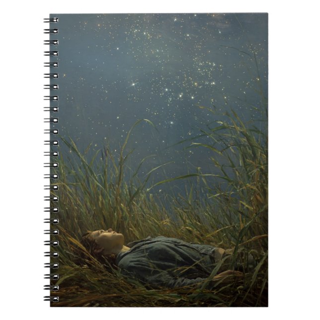 Starry Meadow Dreamer Night Notebook (Front)