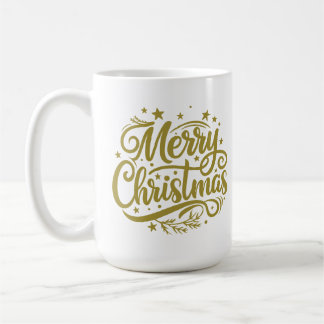 Starry Merry Christmas Greeting Coffee Mug