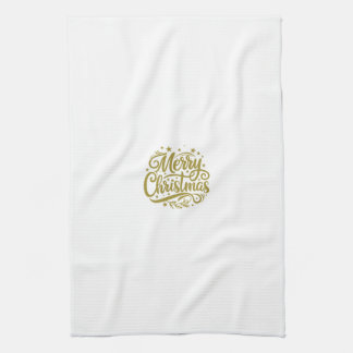 Starry Merry Christmas Greeting Tea Towel