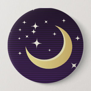 Starry Moon 10 Cm Round Badge