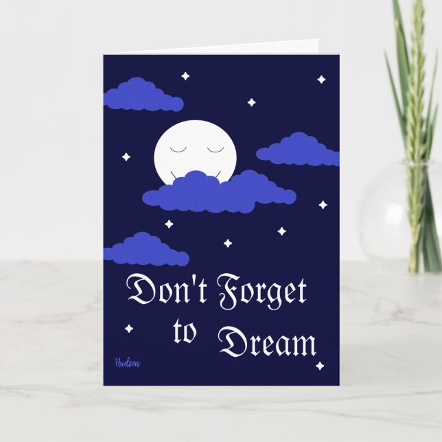 Starry Moon with Clouds: Blank  Card (Front)