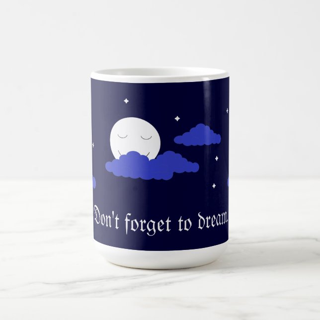 Starry Moon with Clouds:  Dark Blue Coffee Mug (Center)