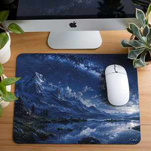 Starry Mountain Lake Escape Mouse Pad