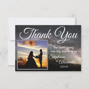 Starry Mountain Sky Wedding Thank You Card