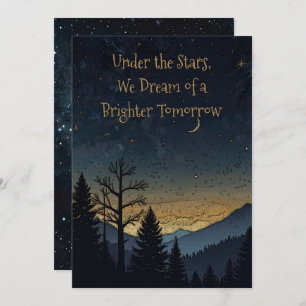 Starry New Year Golden Dreams Holiday Card