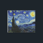 Starry Nigh by Van Gogh, Original Size Canvas Print<br><div class="desc">The Starry Night is an oil on canvas by the Dutch post-impressionist painter Vincent van Gogh. Painted in June 1889,  it depicts the view from the east-facing window of his asylum room at Saint-Rémy-de-Provence,  just before sunrise,  with the addition of an idealised village.</div>