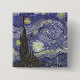 Starry Night 15 Cm Square Badge