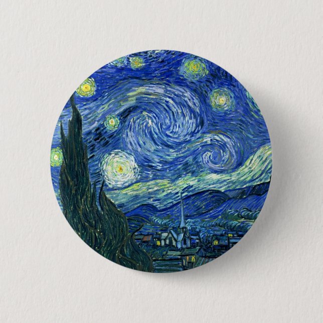 Starry Night 6 Cm Round Badge (Front)