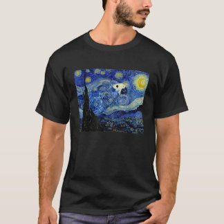 Starry Night African Grey Parrot Van Gogh Art Birb T-Shirt