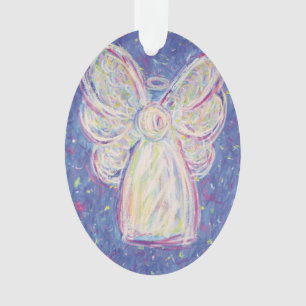 Starry Night Angel Art Holiday Ornament