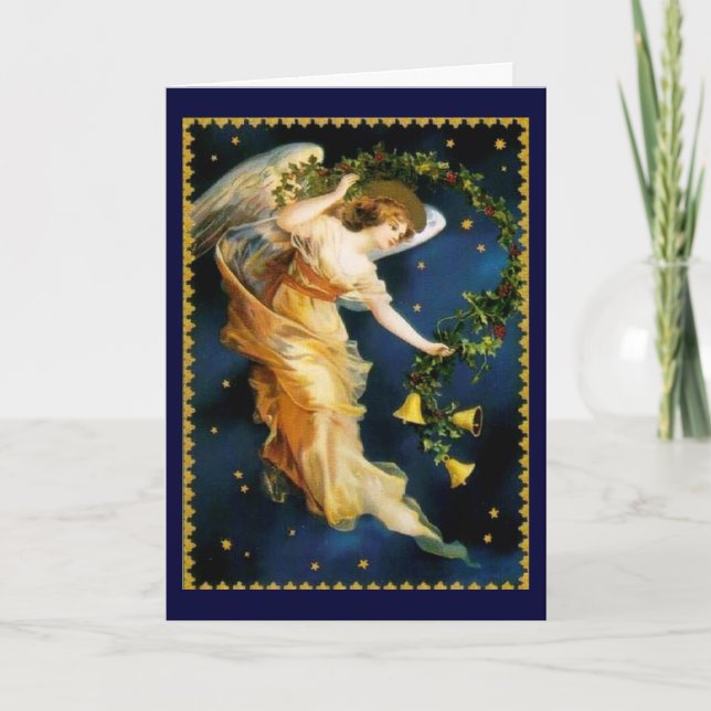 Starry Night Angel - Christmas Holiday Card (Front)