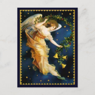 Starry Night Angel Christmas Holiday Postcard