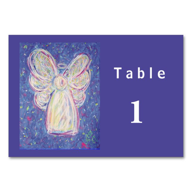 Starry Night Angel Custom Table Cards (Front)