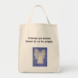Starry Night Angel - Grocery Tote Bag